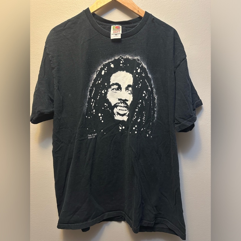 Vintage Fruit of the Loom Bob Marley Black Graphic T-Shirt